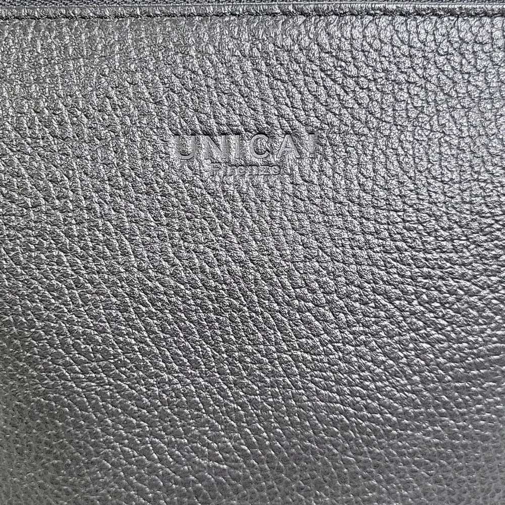 Unicai Firenze Black Pebble Leather Backpack Bag